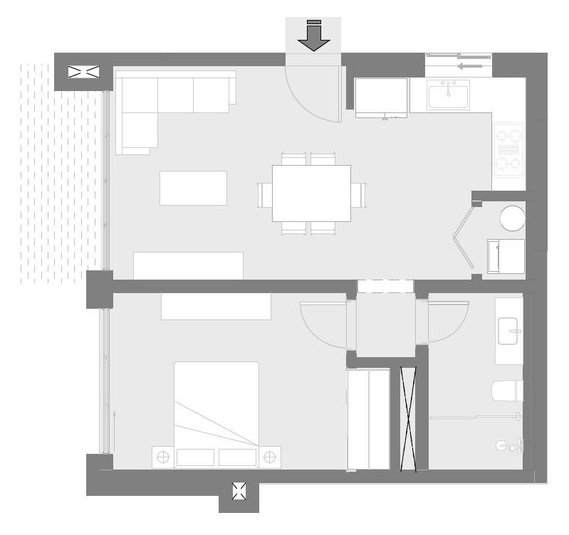 1 bedroom floor plan — Riviera Bay Condos