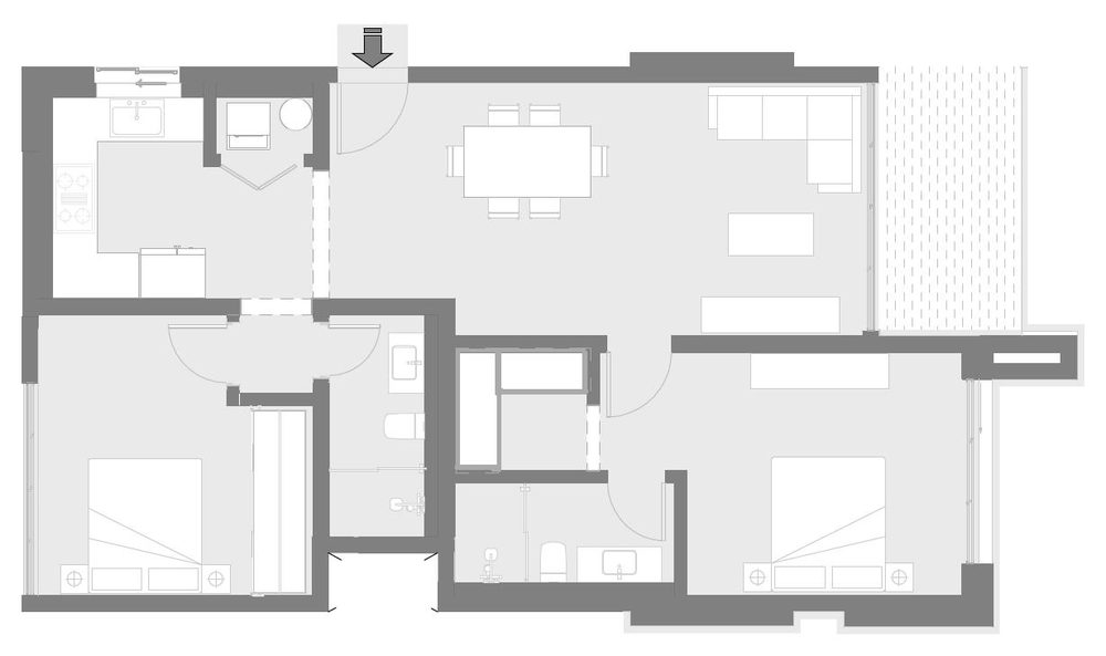 2 bedroom floor plan — Riviera Bay Condos