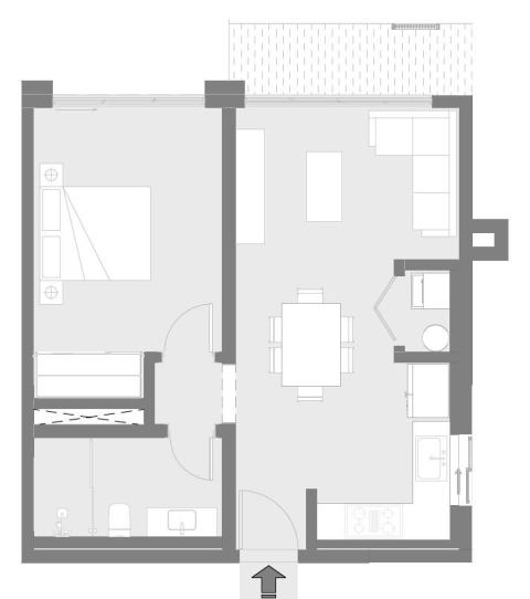 1 bedroom floor plan — Riviera Bay Condos